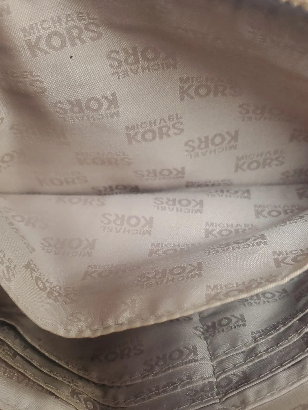 Michael Kors Dark Brown Perforated Zip Clutch with Tan Trim